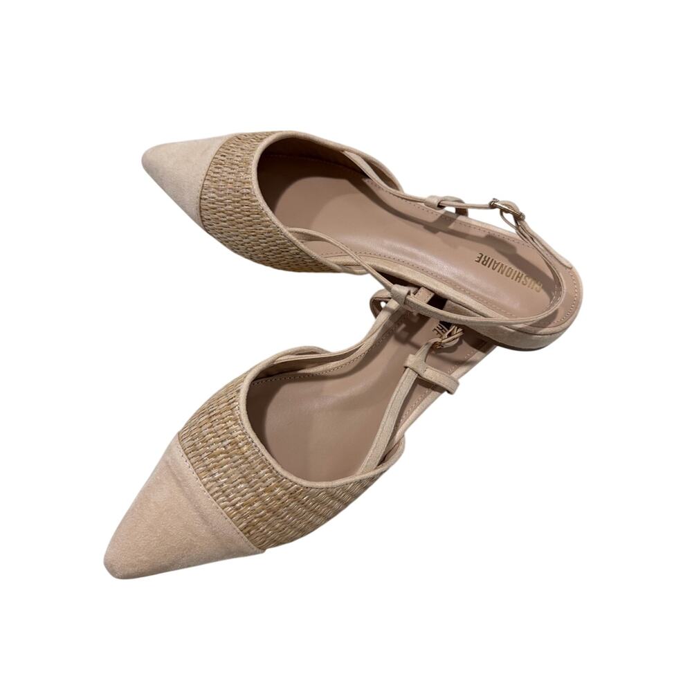 Cushionaire Forgive Natural Raffia Slingback Flats -Size 9.5